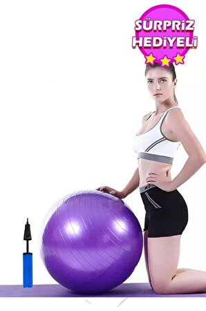 65 Cm Fitilli Pilates Topu Ve Pompa Seti Plates Denge Yoga Spor Egzersiz Top Jimnastik Fitness Gym
