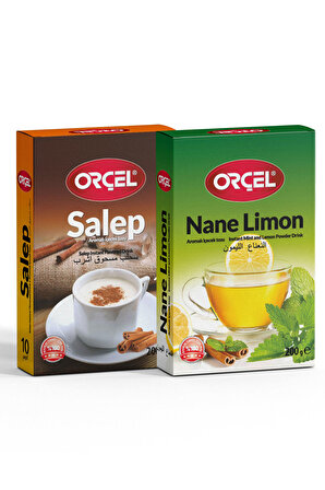 Orçel Sahlep + Orçel Nane Limon  Aromalı İçecek Tozu Oralet Çay 2x200gr.