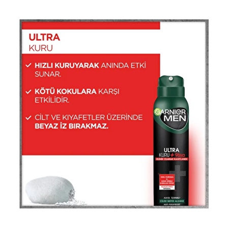 Garnier Men Ultra Kuru 150 ml Deodorant Sprey