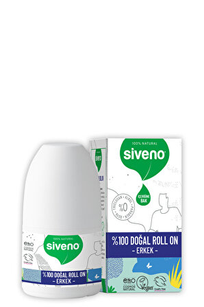 Siveno %100 Doğal Roll-on Erkek Deodorant Ter Kokusu Önleyici Bitkisel Leke Bırakmayan Vegan 50 ml