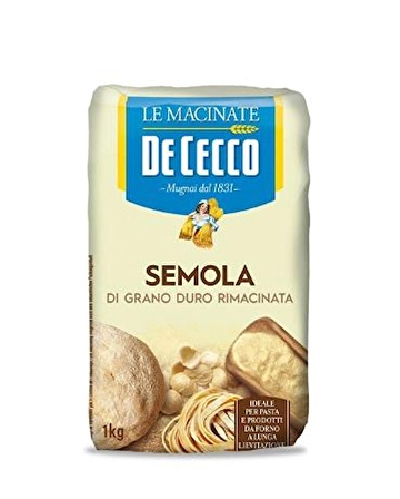 De Cecco Semola Rimacinata Di Grano Duro (Makarnalık Durum Buğday İrmiği) 1 kg