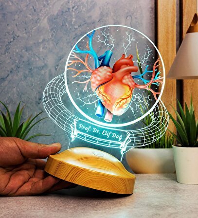 Doktor Hediyesi Kalp ve Damar Tasarımlı Led Lamba, Kardiyolog Doktoruna Hediye Renkli Masa Lambası