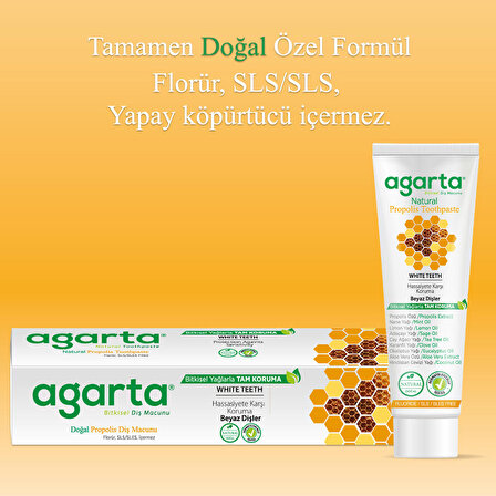 Agarta Propolis Aromalı Diş Hassasiyeti Florürsüz Diş Macunu 100 ml 