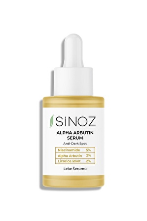 Sinoz Koyu Leke Karşıtı Arbutin Cilt Serumu (Niacinamide 5% + Alpha Arbutin 2%) 30 ML