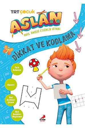 5-6 Yaş Aslan Dikkat ve Kodlama+Çizgi Çalışmaları+Kavram Etkinlikleri+Fen Etkinlikleri