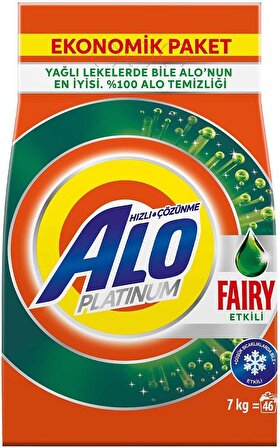 Alo Platinum 7 Kg Fairy Etkili Beyazlar Hızlı Çözülme Toz Deterjan