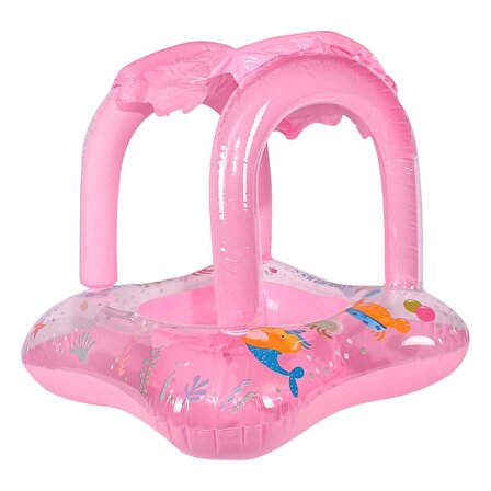 Baby Float, 0-3 Yaş, Pembe Renk, Gölgelikli Bebek Yüzme Simidi