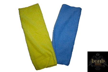 2 Adet Antibakteriyel Yüksek Emici Mikrofiber Araç Sarı-Mavi Temizlik Bezi Leke Bırakmaz 30cm X 30cm