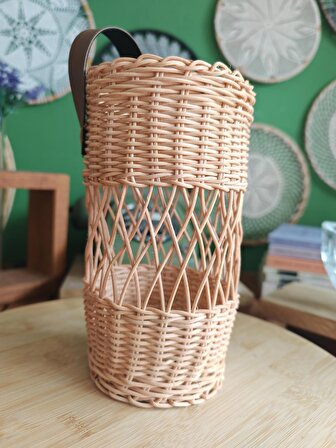 Bambu Rattan Şişelik/Şaraplık