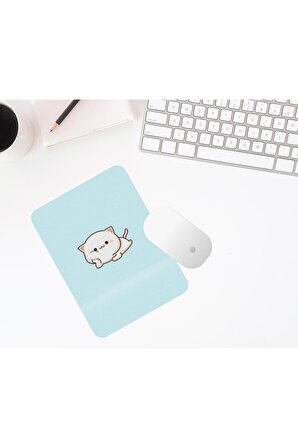 Sevimli Kedi Baskılı Bilek Destekli Mouse Pad