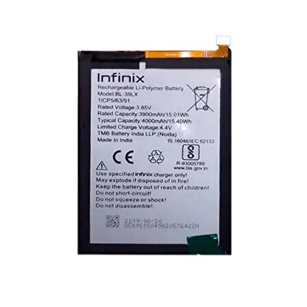  Infinix S5 Lite ile Uyumlu İthal Pil BL39LX