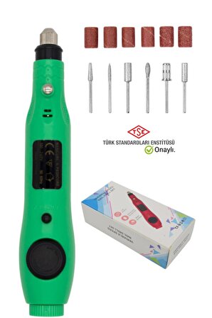 Tırnak Törpü Makinesi Seti Yeni Trend USB'li Üstün Tasarım Nail Drill Nail Art Yeşil Renk Garantili