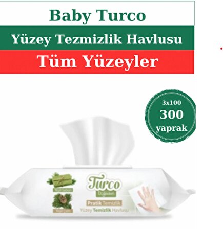Baby Turco Pratik Temizlik Yüzey Temizlik Havlusu 3x100