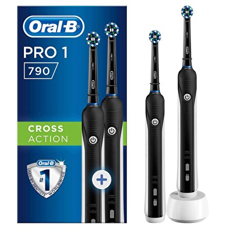 Oral-B Pro 790 Cross Action Black Edition Şarjlı Diş Fırçası 2'li