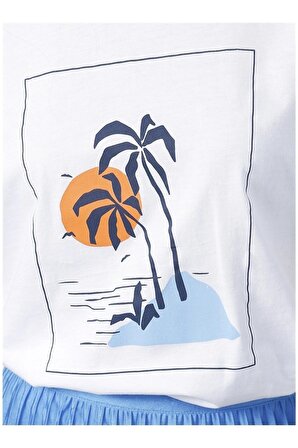 Beach Grafik Baskılı Tshirt