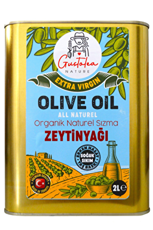 Gustolea Nature Organik Bebek Soğuk Sıkım İlk Hasat Naturel Sızma Zeytinyağı (0,6 Asit) 2 L