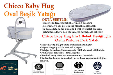 Chicco Baby Hug Uyumlu Anne Yanı Oval 35x75x12 Cm Bambu Beşik Yatağı