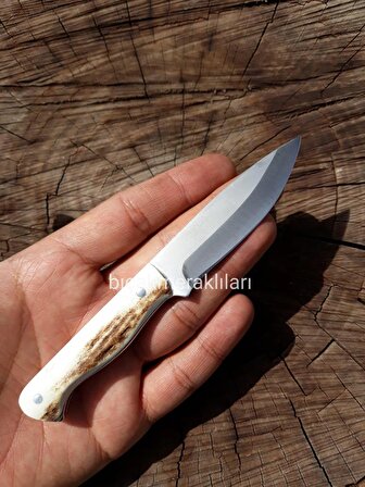 Küçük Geyik Boynuzu Bıçak 14.5 CM Toplam Uzunluk 2.5mm