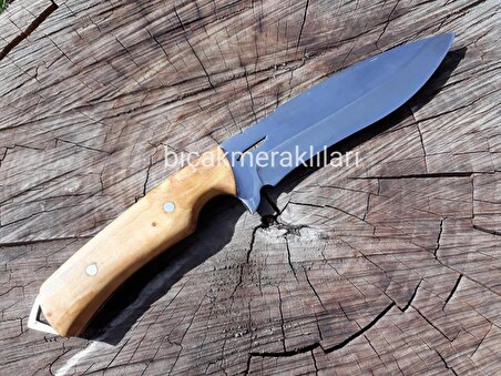 Bıçak Meraklıları El İşçiliği Zeytin Sap Av Bıçağı 25 CM