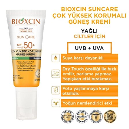 Bioxcin Sun Care Çok Yüksek Korumalı Yağlı Ciltler İçin Güneş Kremi Spf 50+ 50 ml