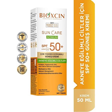 Bioxcin Sun Care Çok Yüksek Korumalı Akneye Eğilimli Ciltler İçin Güneş Kremi Spf 50+ 50 ml