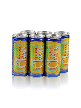 Elvan Ice Tea Teneke Kutu Limon Aromalı Soğuk Çay 6lı Paket 250 Ml