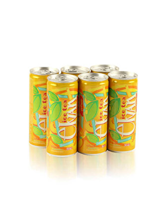 Elvan Ice Tea Teneke Kutu Şeftali Aromalı Soğuk Çay 6lı Paket 250 Ml