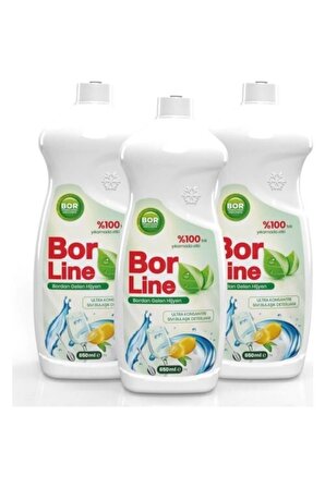 Bor Katkılı 650 Ml Bulaşık Deterjanı (3 Adet)