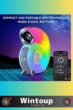 Yeni Model Atmosfer Lamba Rgb Bluetooth Hoparlör Alarm Müzik Çalar Saat