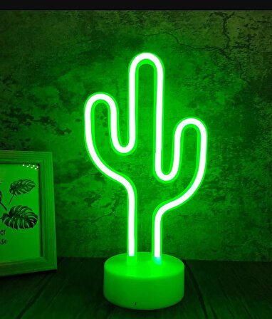 Neon Led Kaktüs Tasarımlı Dekoratif Işık