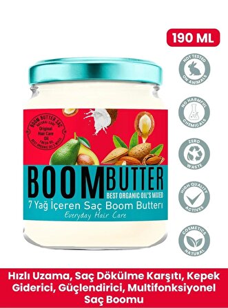 boom butter7 Yağ Içeren Besleyici Ve Nemlendirici Saç Bakım Yağı 190 ml