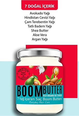 boom butter7 Yağ Içeren Besleyici Ve Nemlendirici Saç Bakım Yağı 190 ml