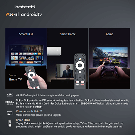 Botech Wzone 4K Ultra Hd Android Tv Box - 12 Aylık beIN CONNECT Eğlence Paketi