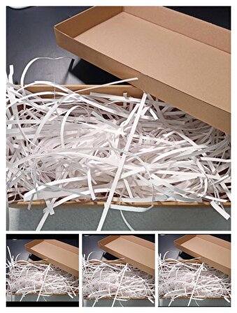 Birrdirbirr hediye kutusu için kırpık beyaz şerit düz kağıt 50gr süsleme 20*40*12 kutuya yeterli 4takım