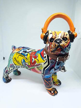 porselen görünümlü seramik bulldog aksesuar heykel