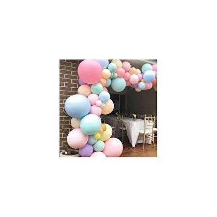 50 Adet Makaron Balon - Pastel Balon - Renkli Makaron Balon - Soft Balon - Parti Doğum Günü Balonu