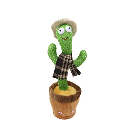 Konuşan Dans Eden Kaktüs Müzikli Işıklı Saksı Peluş Oyuncak - Cactus Toy - Dansçı Kaktüs