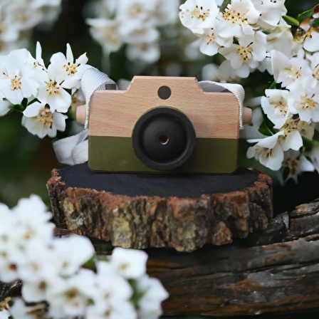 bywoodenedu Byedu Oyuncak Ahşap Waldorf Fotoğraf Makinesi, Eğitici Bebek Kamera Oyuncağı 2-6 Yaş