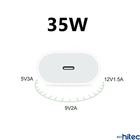 ScHitec PD35W Type-C Çıkışlı Ev Tipi Şarj Aleti Başlık