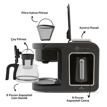 Karaca Hatır Plus Mod 5 in 1 Çay ve Filtre Kahve Makinesi