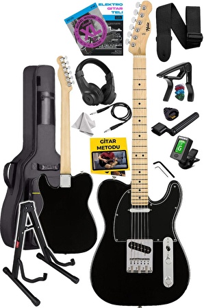 Midex TLX-50BK-ST Tele Kasa Maple Klavye 2 Single-Coil Manyetik Elektro Gitar