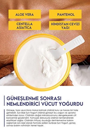 SunBae Sun Yogurt Bronzluk Koruyucu Nemlendiren Vücut Yoğurdu 100ml Aloe Vera Pantenol Calendula Centella