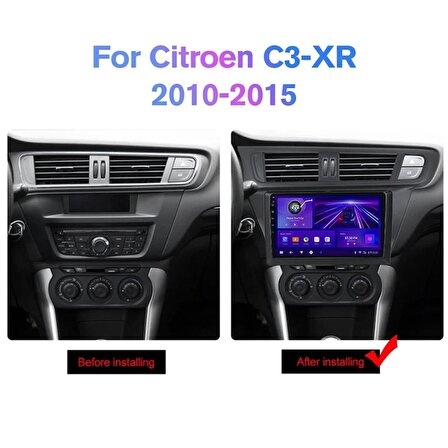 Citroen C3 XR Android Multimedya Sistemi (2010-2015) 2 GB Ram 32 GB Hafıza 8 Çekirdek İphone CarPlay Android Auto Pıoneer Roadstar Seri