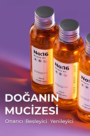 Sinoz No:16 Nemlendirici Besleyici Yenileyici Işıltı Verici Mucizevi Onarıcı Bakım Yağı 100 ml