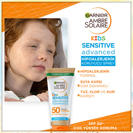 Garnier Ambre Solaire Sensitive Advanced Çocuk Hipoalerjenik Güneş Koruyucu Süt SPF50+ 175ML