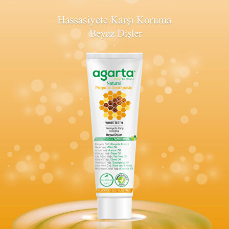 Agarta Propolis Aromalı Diş Hassasiyeti Florürsüz Diş Macunu 100 ml 