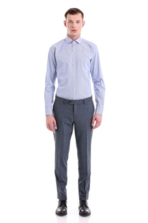 Mavi Comfort Fit Desenli 100% Pamuklu İtalyan Yaka Uzun Kollu Spor Gömlek | M