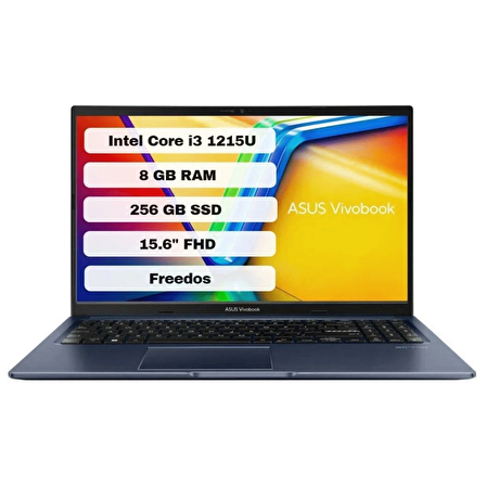 Asus Vivobook 15 X1502ZA-EJ1645 Intel Core i3 1215U 8GB 256GB SSD Freedos 15.6" FHD Taşınabilir Bilgisayar