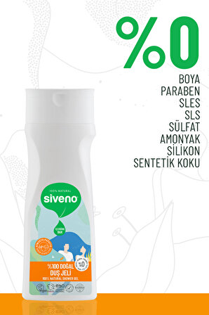 Siveno %100 Doğal Duş Jeli Sebum Dengeleyici Rahatlatıcı Aynısefa Papatya Yeşilçay Vegan 300 ml