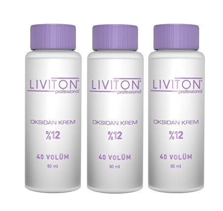 Liviton Professional Ev Tipi %12 Oksidan Krem 40 volume 60ml 3 Adet
